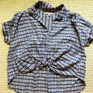 Madewell plaid short sleeve button down shirt